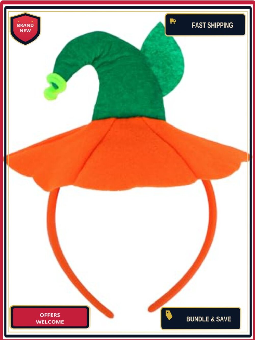 Halloween Pumpkin Headband Non-Woven Fabric Costume Hair Accessory